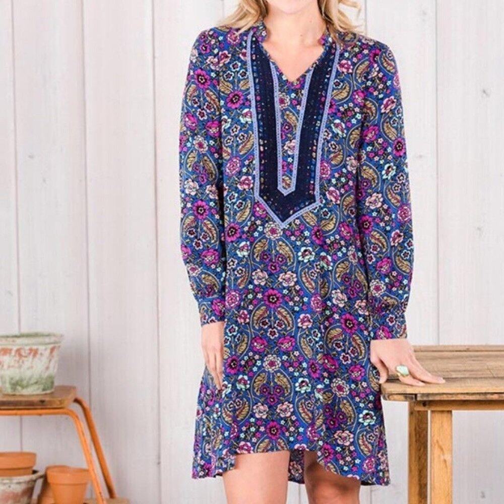 Matilda Jane Thoughts and Dreams V neck high low hem pullover dress Size Medium
